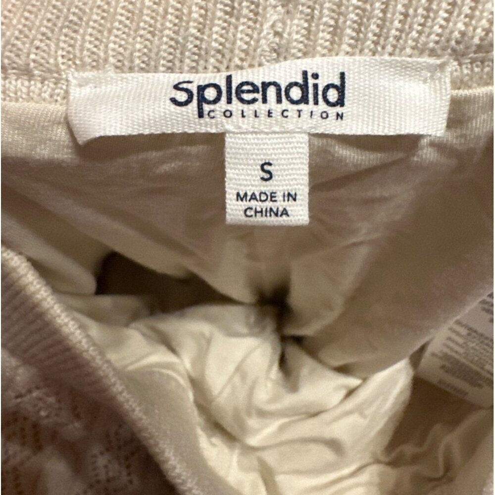 Splendid Crochet Shorts Mid-Rise Peachskin Fabric Cream Fully Lined MSRP $118 - Picture 7 of 11